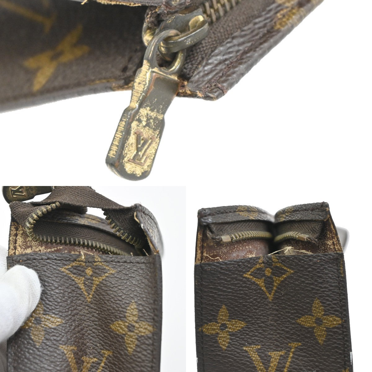 LOUIS VUITTON Poche Toilette 26 Clutch Hand Bag Monogram Leather M47542 02CA763