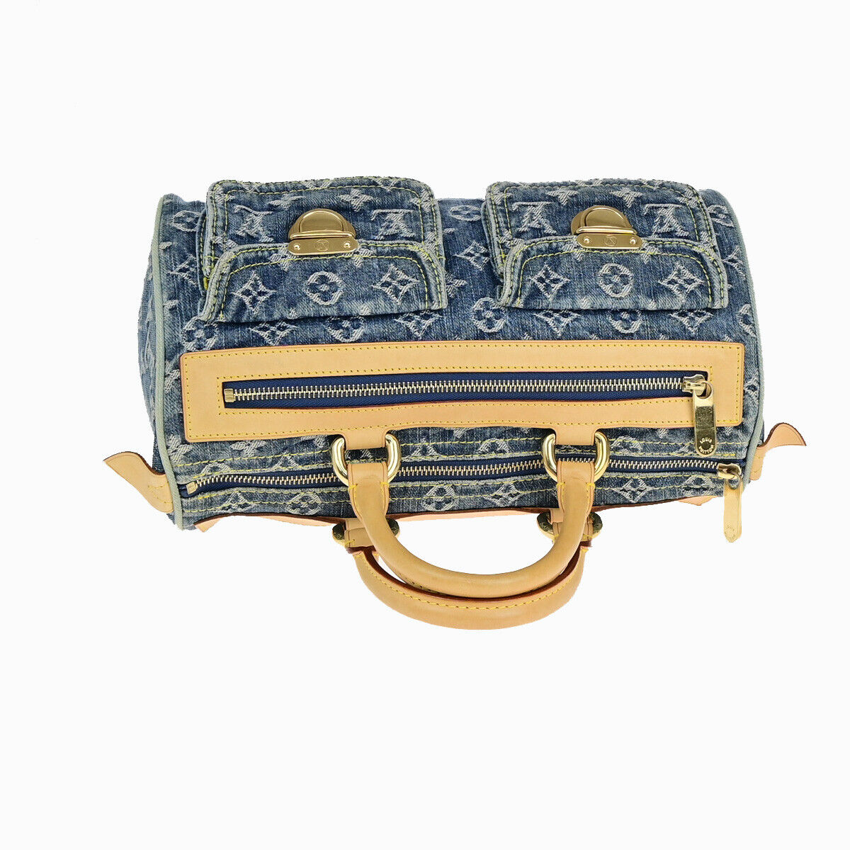 LOUIS VUITTON Neo Speedy Hand Bag Monogram Denim Leather Blue M95019 648YF702