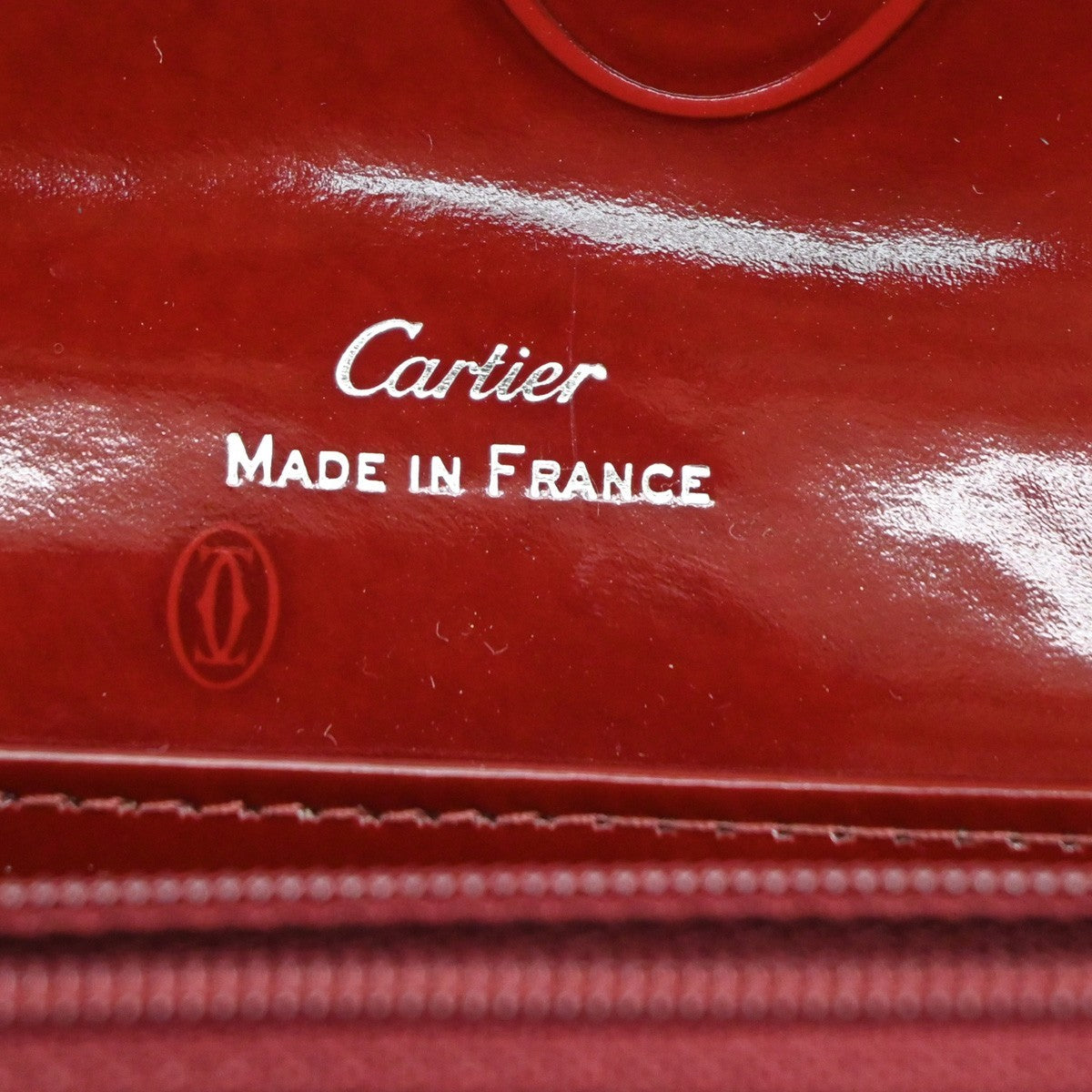 CARTIER 2C Logo Happy Brithday Bifold Wallet Patent Leather Red SHW 66RL556