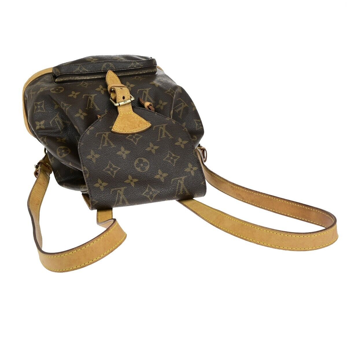 LOUIS VUITTON Montsouris MM Backpack Bag Monogram Leather Brown M51136 11EB703