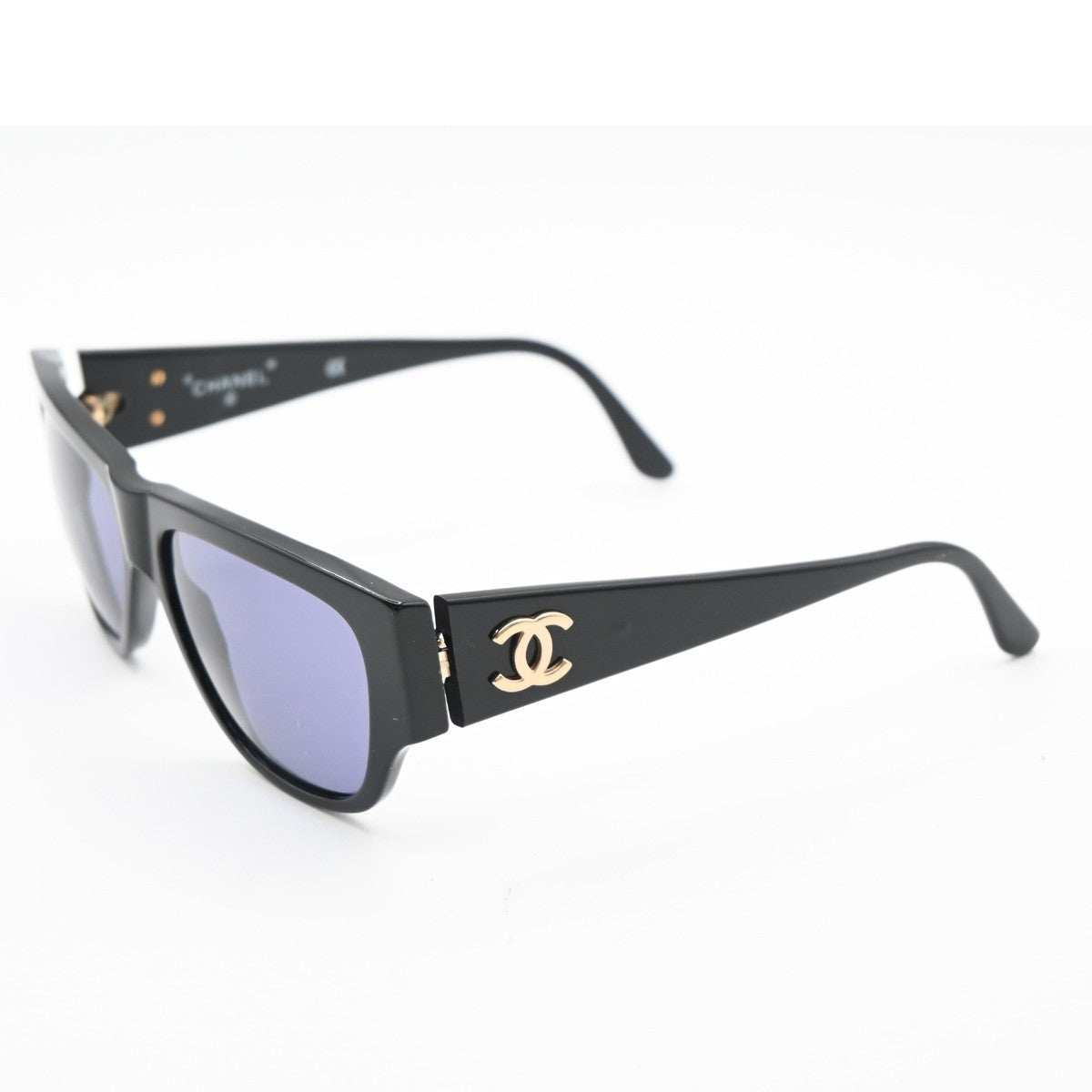 CHANEL CC Logo Sunglasses Eye Wear Metal Plastic Black Italy 04153 67RL635