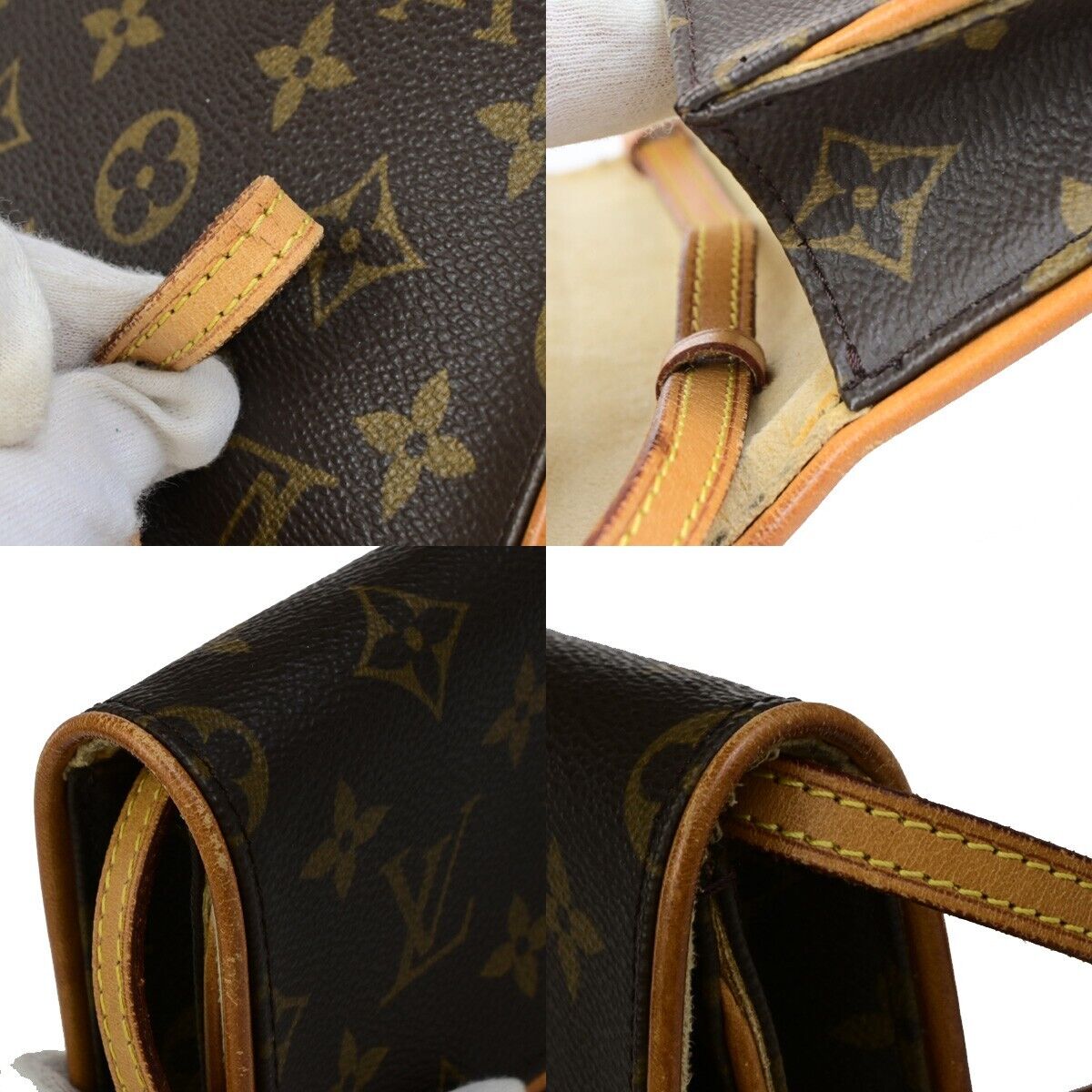 LOUIS VUITTON Pochette Twin GM 2Way Shoulder Bag Monogram Brown M51852 80ED239
