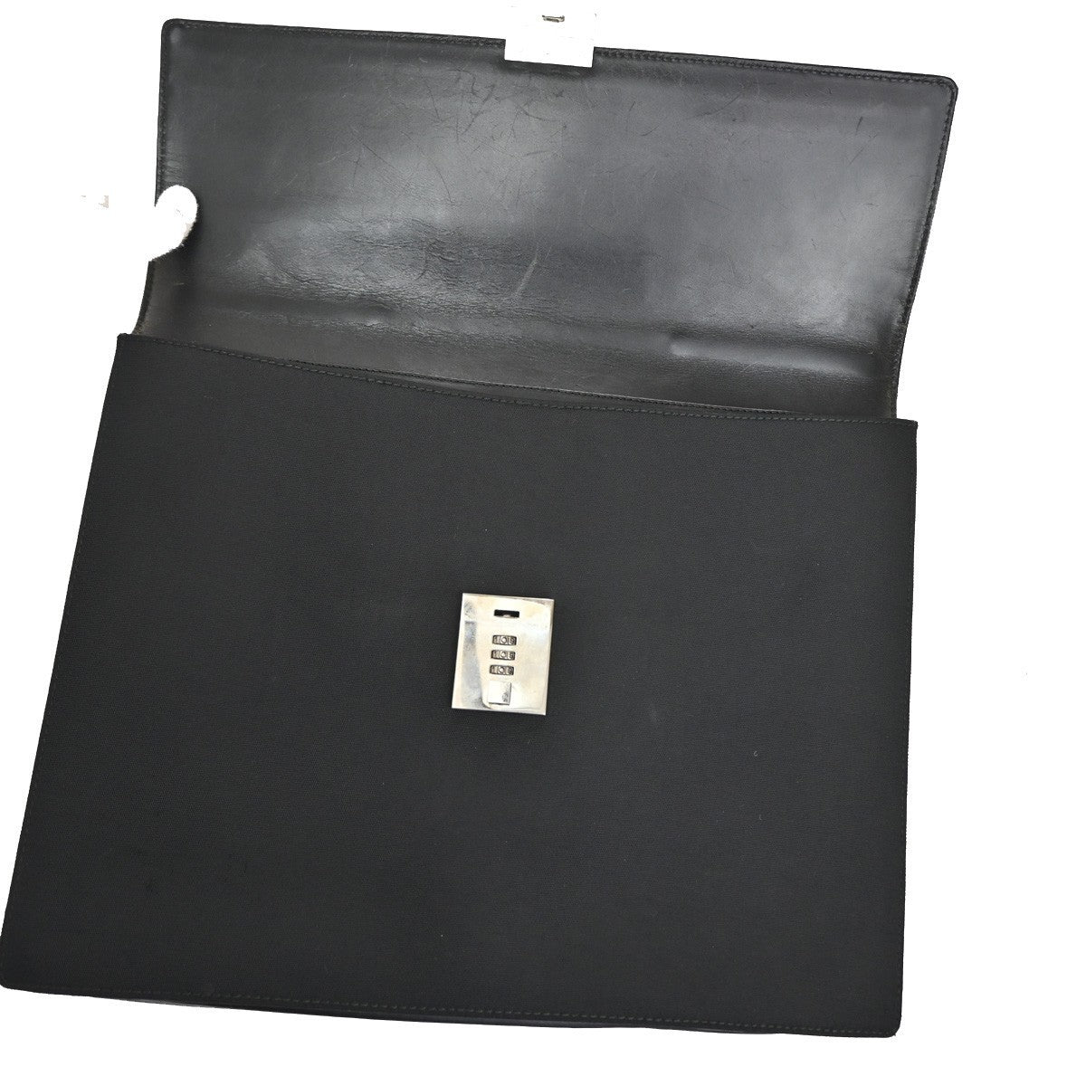 GUCCI LOGO  Top Handle Business Hand Bag Leather Black SHW Italy 09TA421