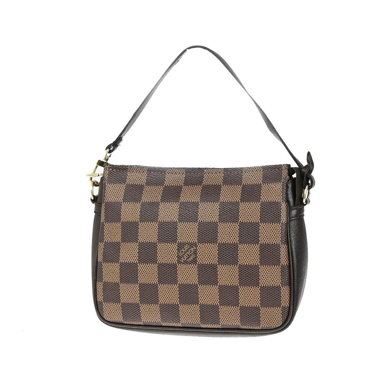 LOUIS VUITTON  Trousse Makeup Hand Bag Damier Ebene Leather Brown N51982 81EC862