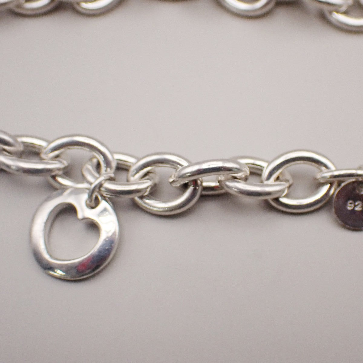 TIFFANY & CO. 5 Charm Stencil Chain Bracelet Sterling Silver AG 925 33KD047