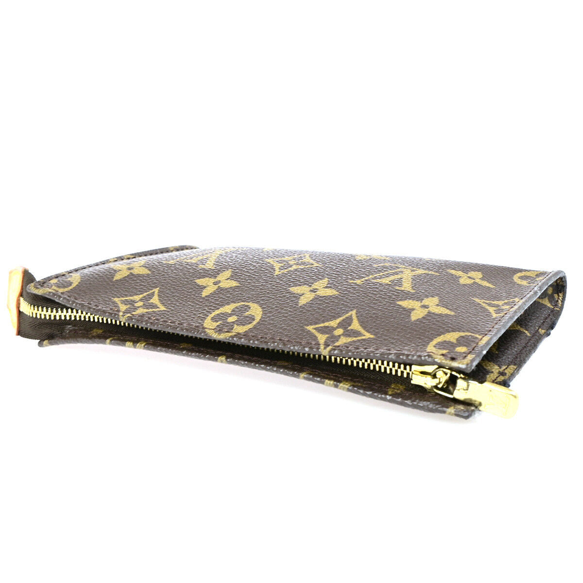LOUIS VUITTON Logo BUCKET PM Pouch Bag Monogram Leather Brown France 04YE969