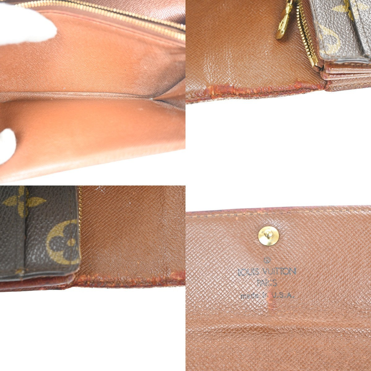 LOUIS VUITTON LV Logo 2 Set Bifold Wallet Monogram Leather Brown 02KC912