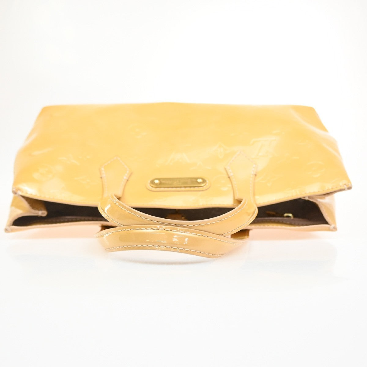 LOUIS VUITTON Wilshire PM Hand Bag Monogram Vernis Patent Beige M91642 33MA275