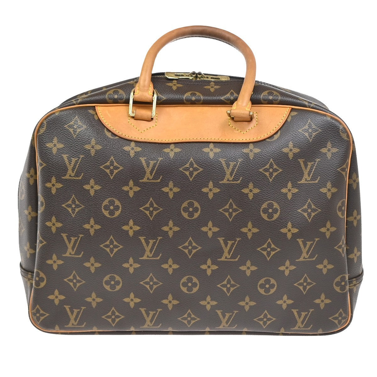 LOUIS VUITTON LV Logo Deauville Hand Bag Monogram Leather Brown M47270 73KC895