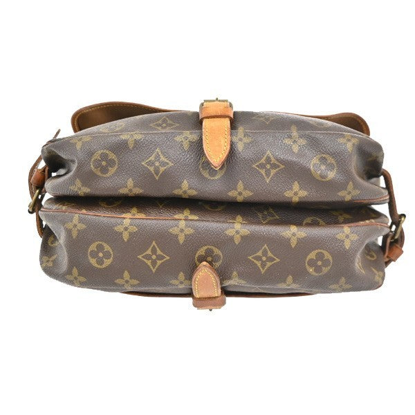 LOUIS VUITTON Logo Saumur 30 Shoulder Bag Monogram Leather Brown M42256 39PA062