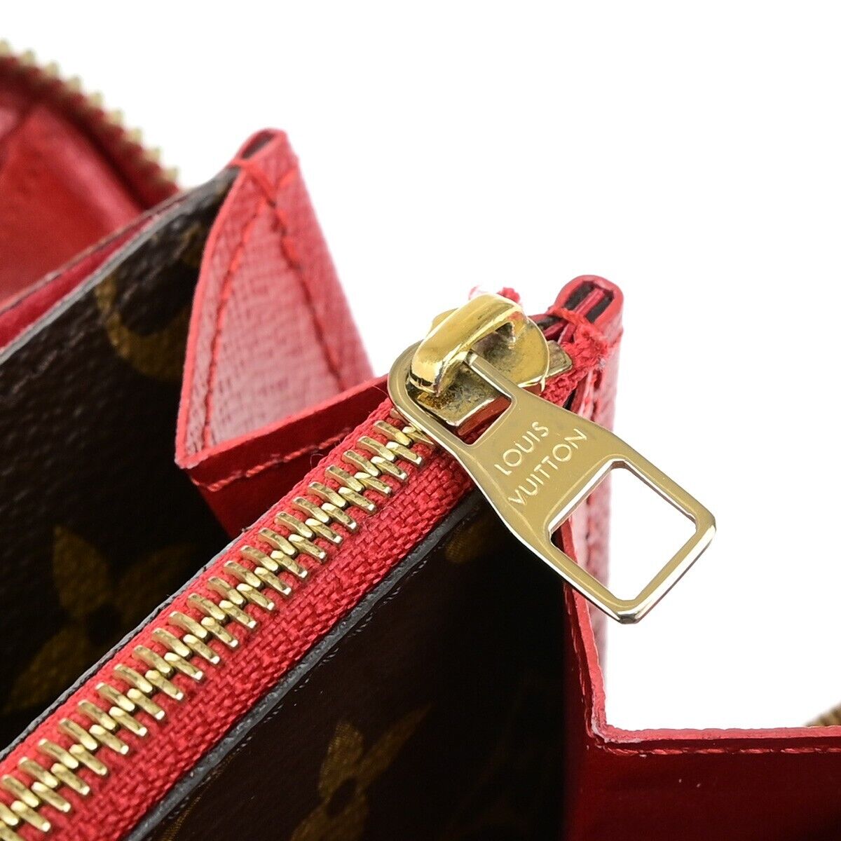 LOUIS VUITTON LV Long Zippy  Wallet Monogram Retiro Brown Red M61187 80ED264