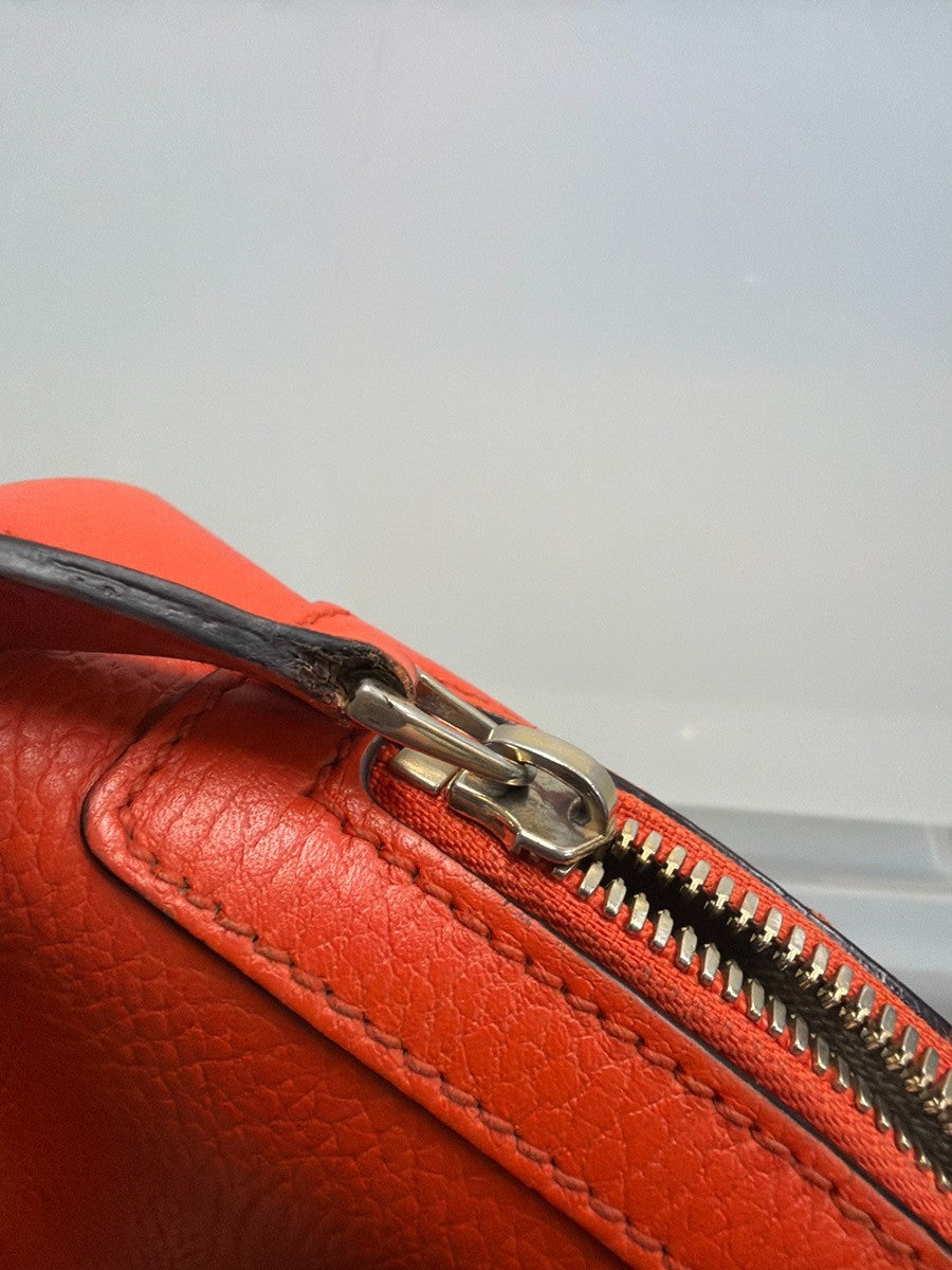 GUCCI Interlocking G 2Way Shoulder Hand Bag Leather Orange GHW Italy 87YJ199
