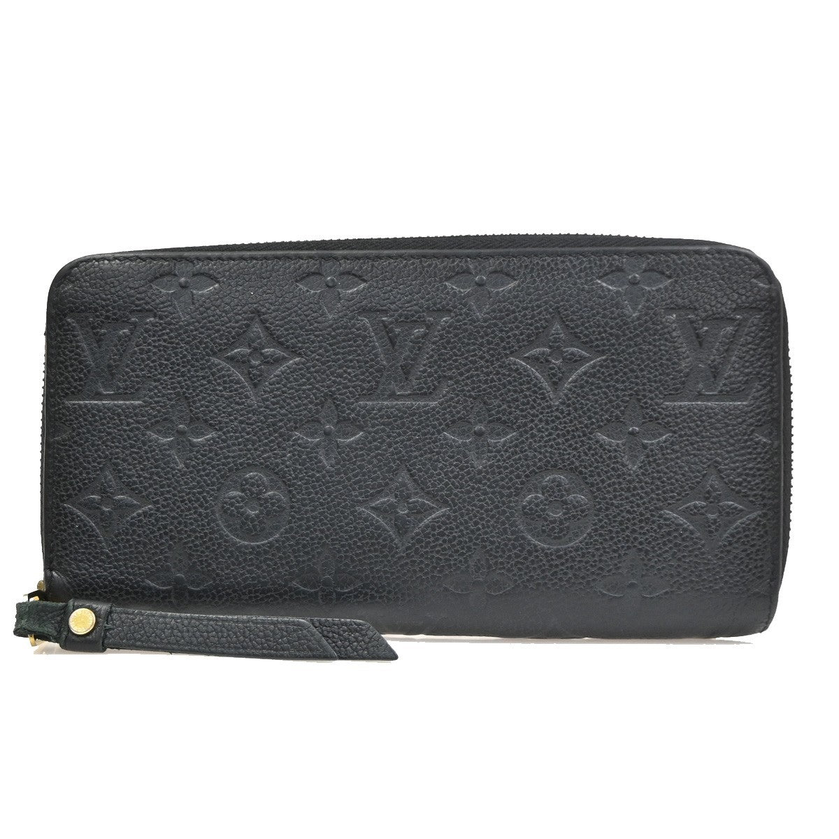 LOUIS VUITTON Zippy Long Wallet Monogram Empreinte Leather Black M61864 80KD173