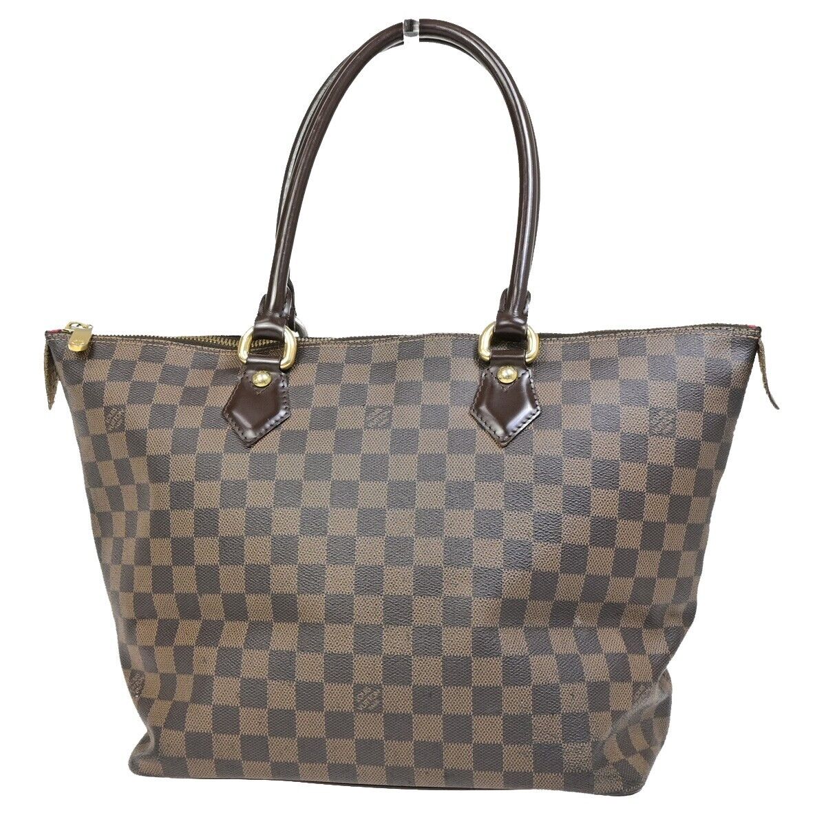 LOUIS VUITTON Saleya MM Shoulder Bag Damier Ebene Leather Brown N51182 72EC496