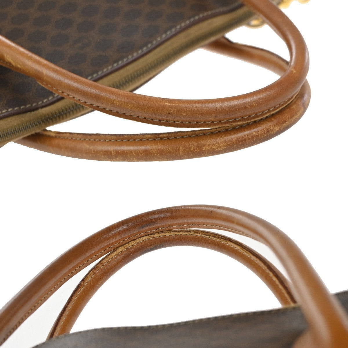 CELINE Logo Macadam 2Way Shoulder Hand Bag PVC Leather Brown GHW Italy 31KP442