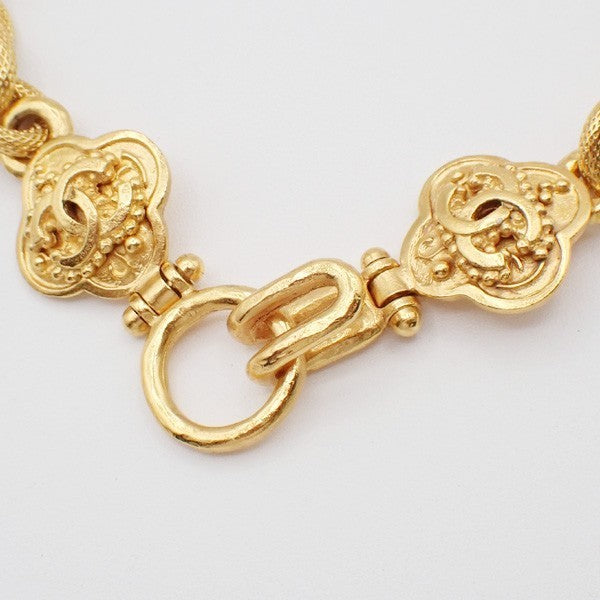 CHANEL CC Logos Chain Long Necklace Pendant 96A  Gold France Vintage 41RL486