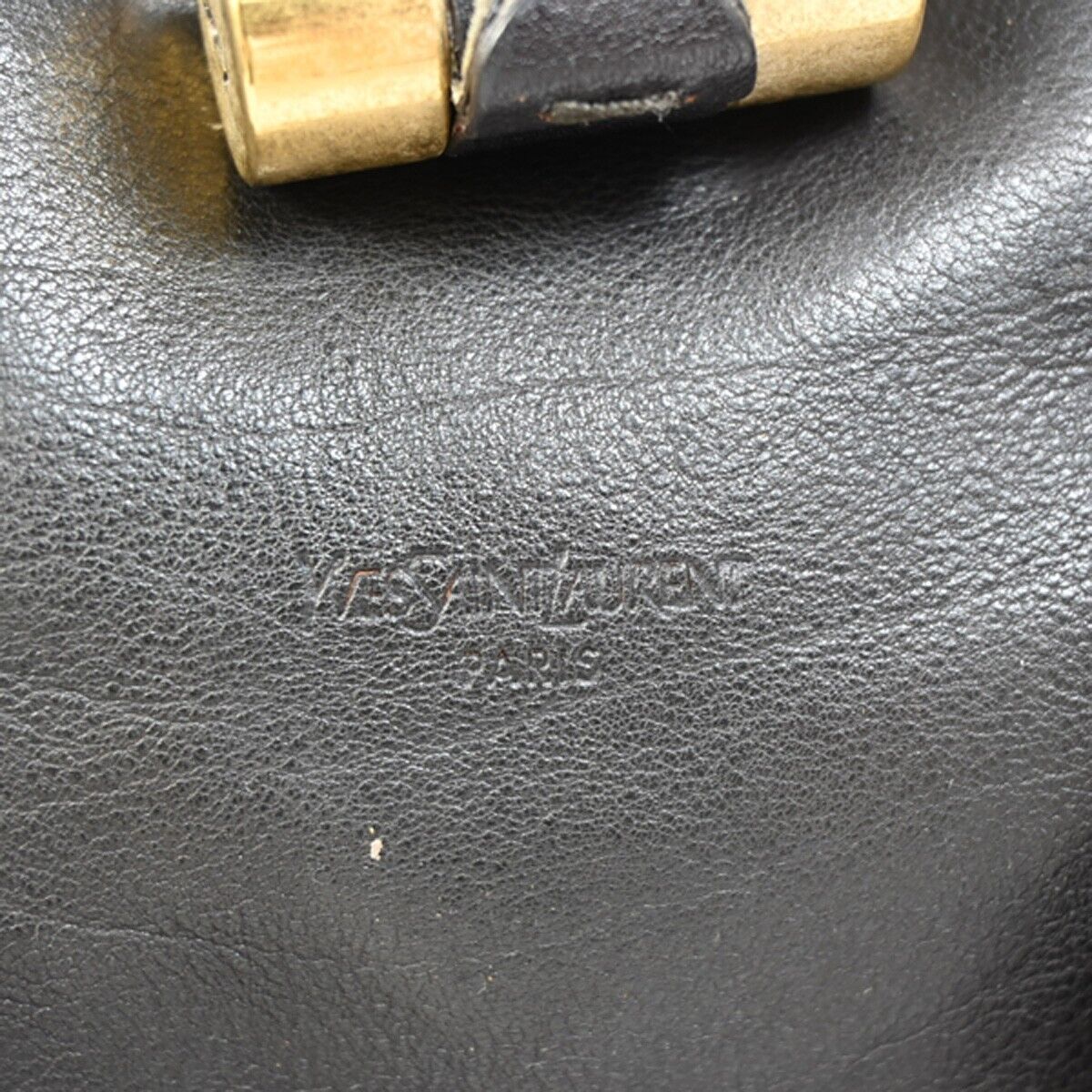 YVES SAINT LAURENT YSL Logo Rive Gauche Hand Bag Soft Leather Brown 62SH775