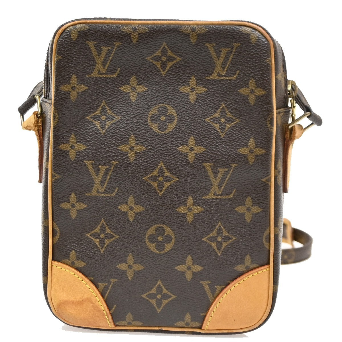 LOUIS VUITTON Danube Shoulder Bag Monogram Leather Brown France M45266 86DA237