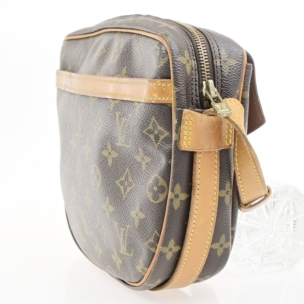 LOUIS VUITTON Jeune Fille GM Shoulder Bag Monogram Leather Brown M51225 35PA098