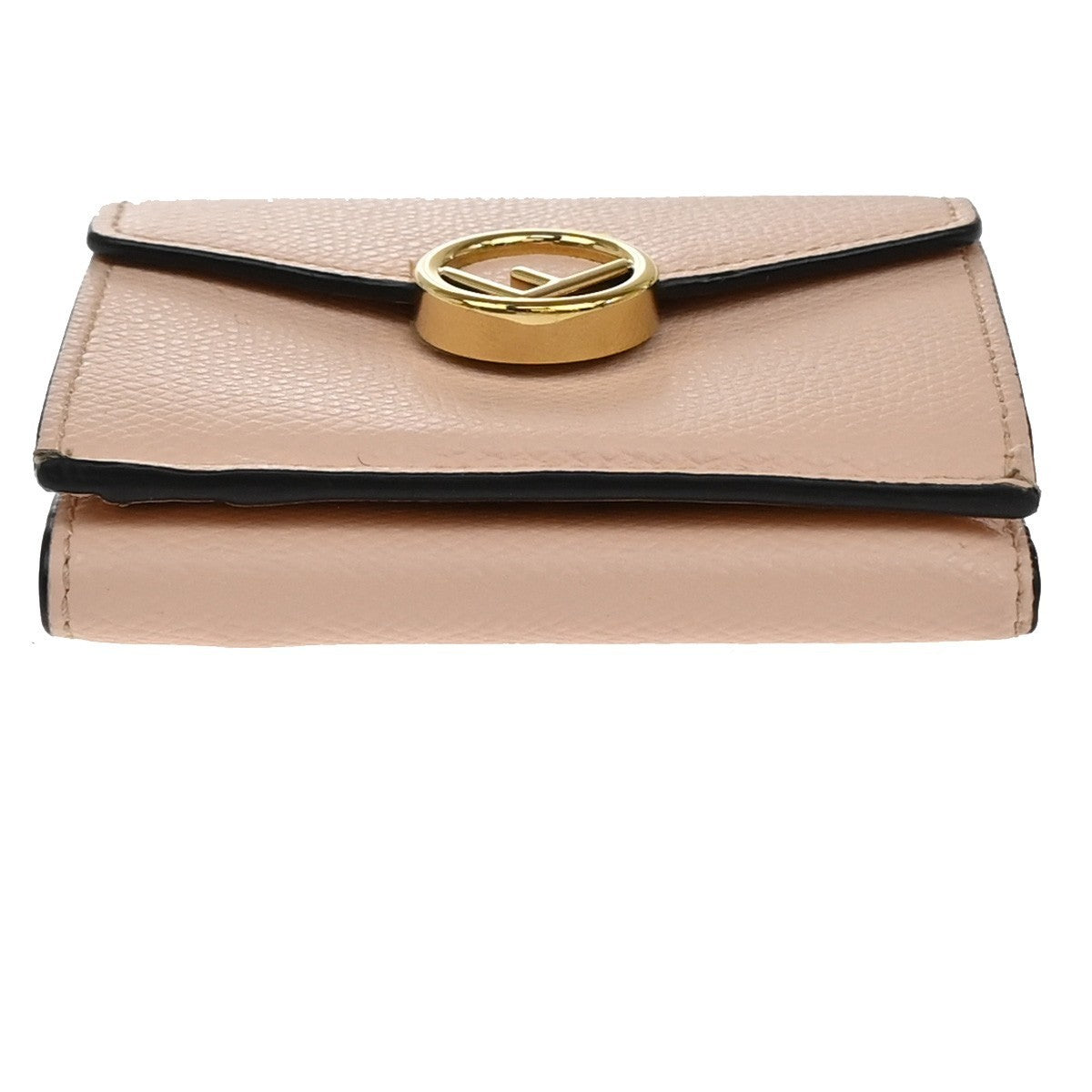 FENDI Logo Mini Trifold Campact Wallet Leather Pink Italy 69KP052