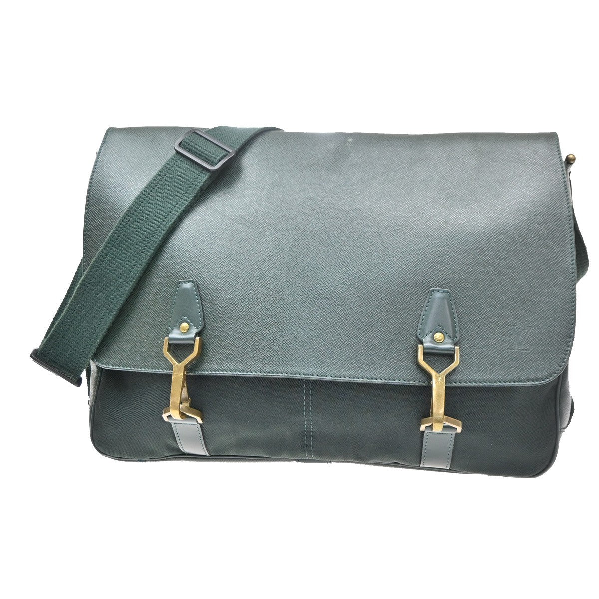 LOUIS VUITTON LV Dersou Shoulder Bag Taiga Leather Green France M30164 37KD101