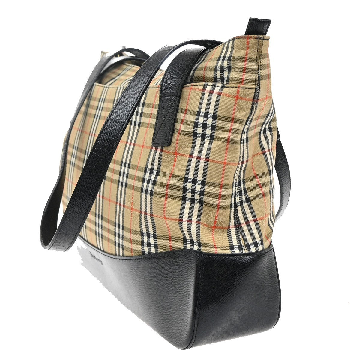 BURBERRYS Logo Nova Check Shoulder Tote Bag Canvas Leather Beige Black 02FC152