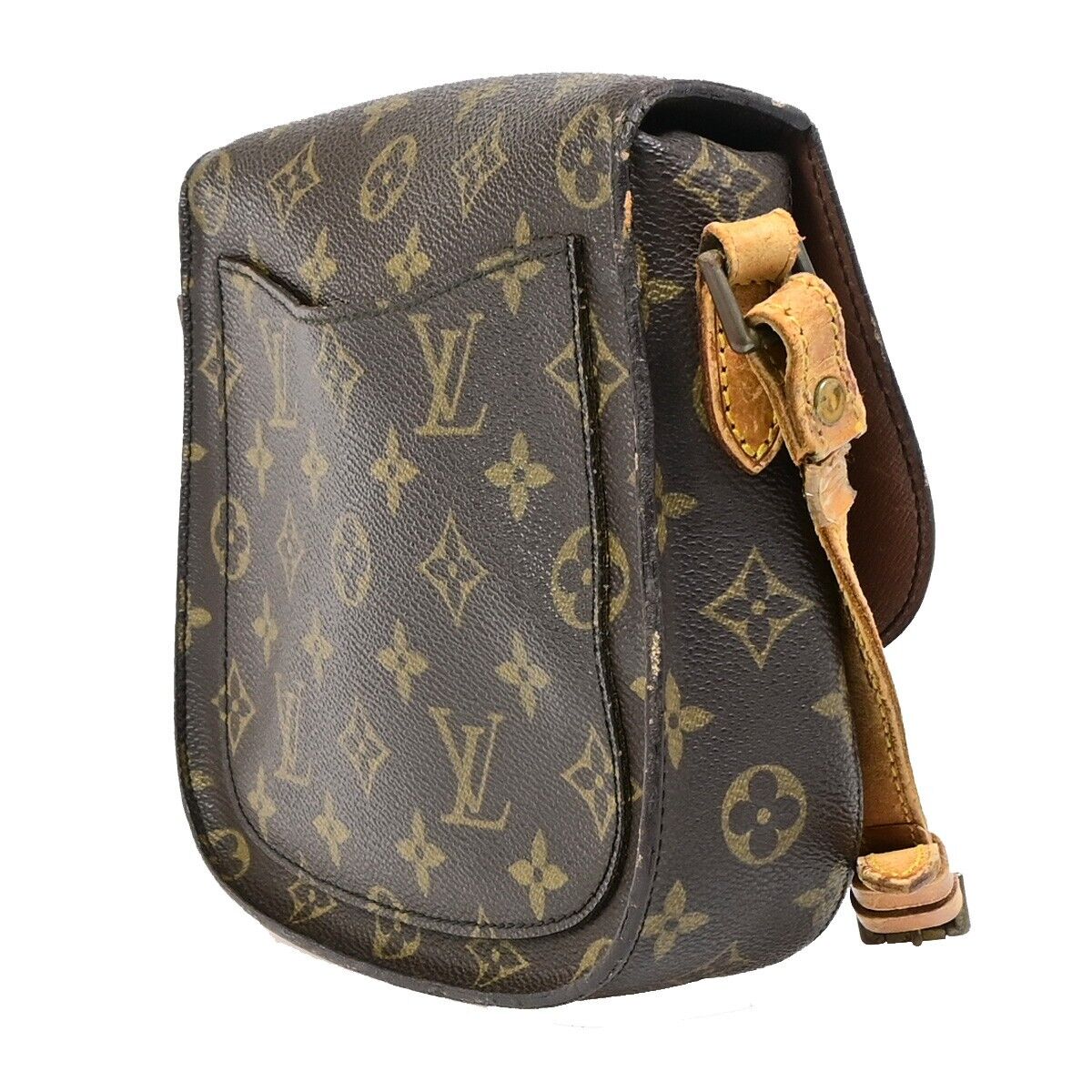 LOUIS VUITTON Saint Cloud MM Shoulder Bag Monogram Leather Brown M51243 68EB653