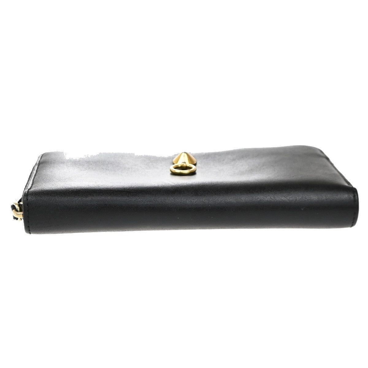 FENDI By The Way Logo Long Zip Around Wallet Leather Black GHW Italy 67KP310