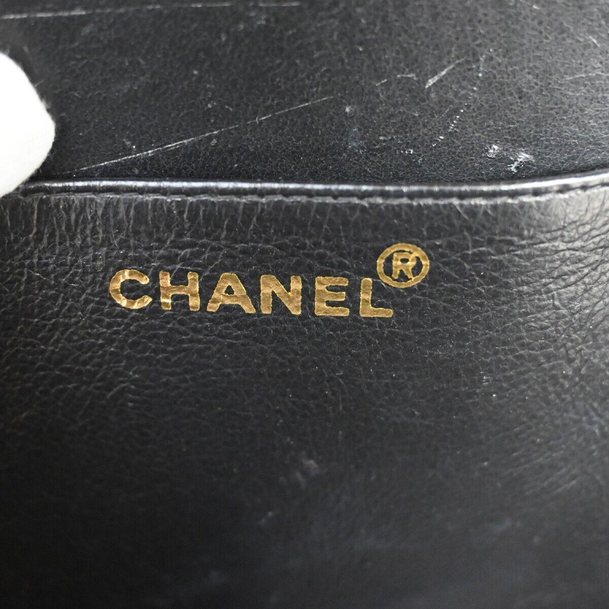 CHANEL CC Matelasse Round Vanity Chain Hand Bag Patent Leather Black 6820LC438