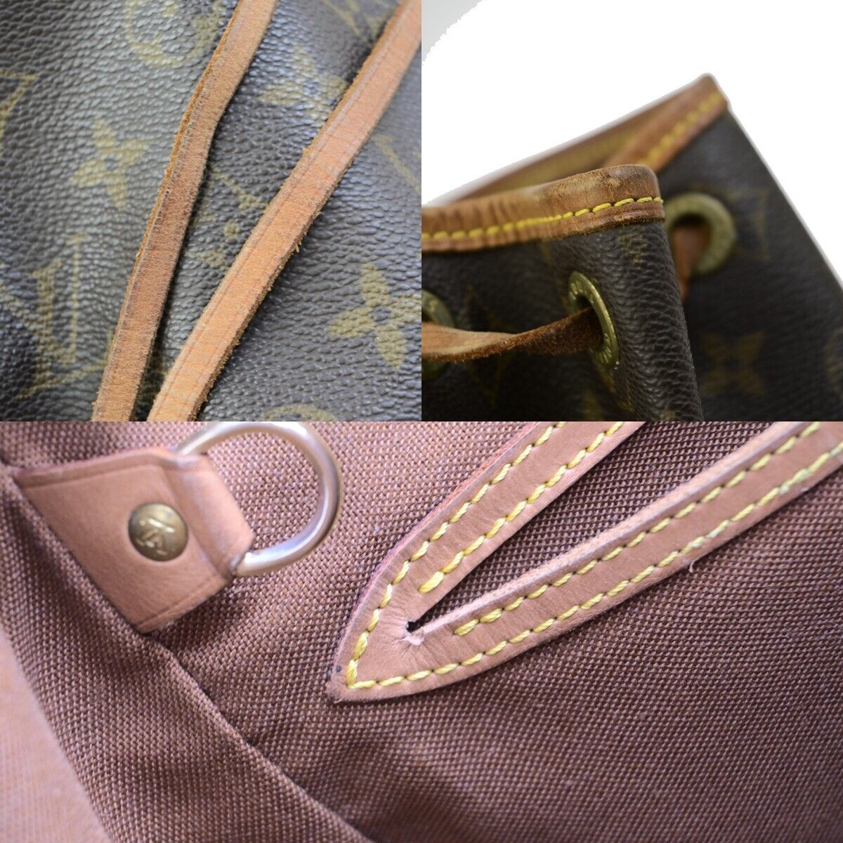 LOUIS VUITTON Montsouris MM Backpack Bag Monogram Leather Brown M51136 73ED058