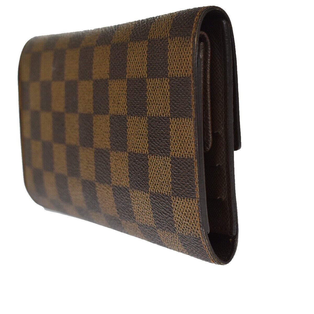 LOUIS VUITTON International Trifold Wallet Damier Leather Brown N61215 36SH437