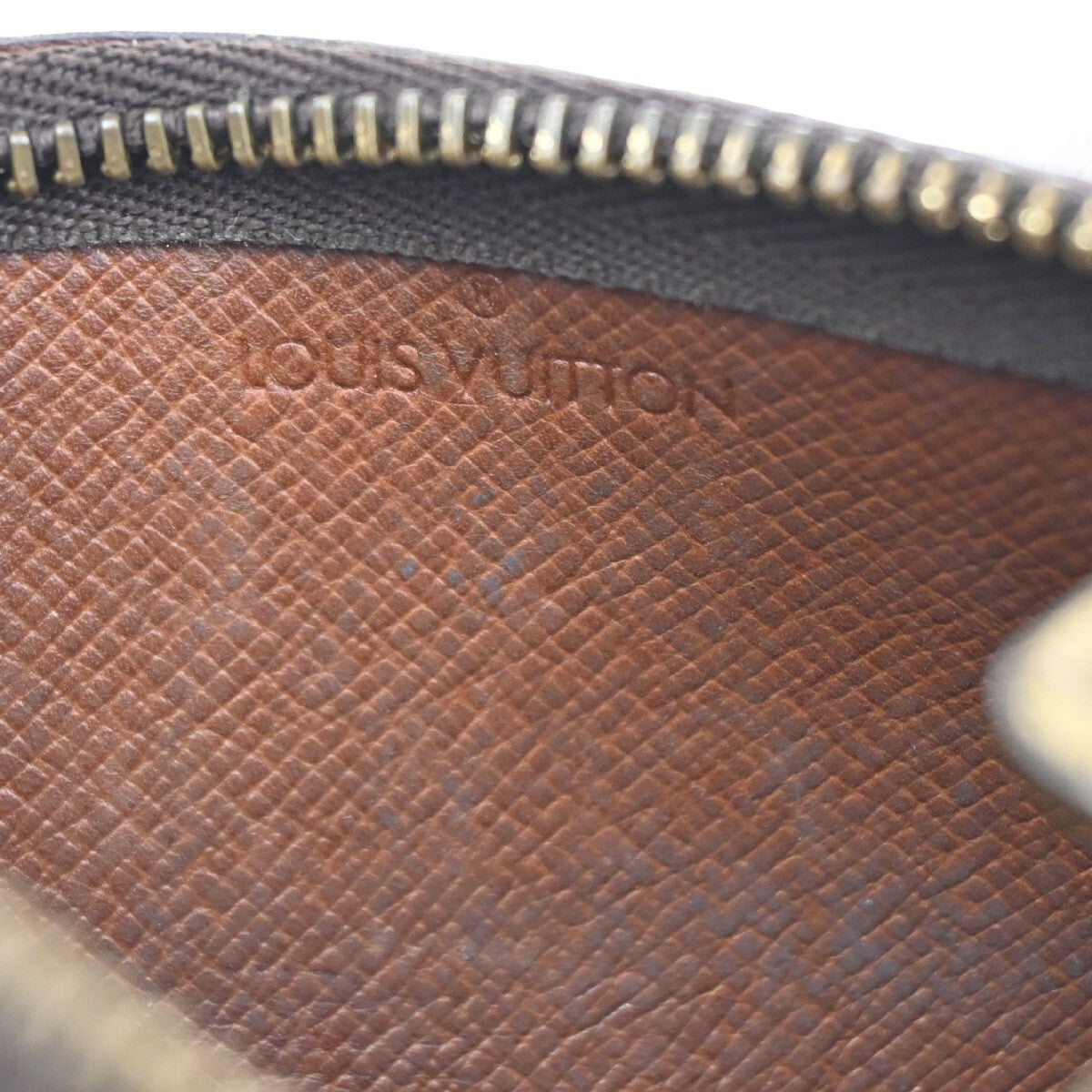 LOUIS VUITTON LV Pochette Cle Coin Case Monogram Leather Brown M62650 09EE241
