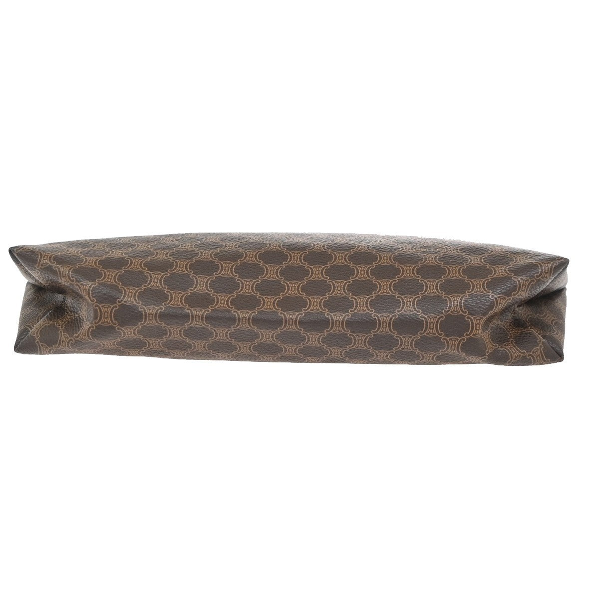CELINE Logo Macadam Pattern Clutch Pouch Bag PVC Leather Brown GHW Italy 38KD013