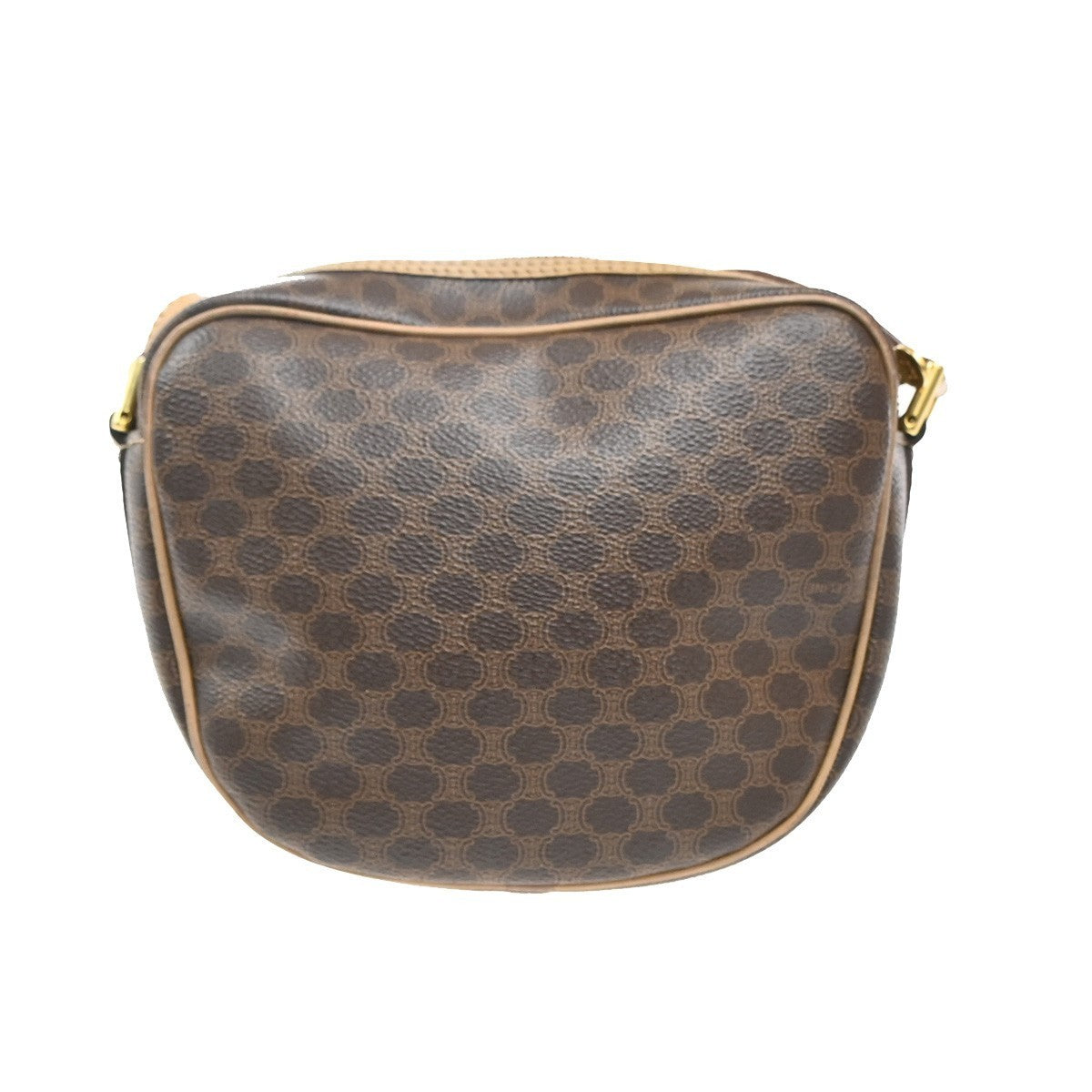 CELINE Logo Macadam Pattern Shoulder Bag PVC Leather Brown GHW Italy 67MA399