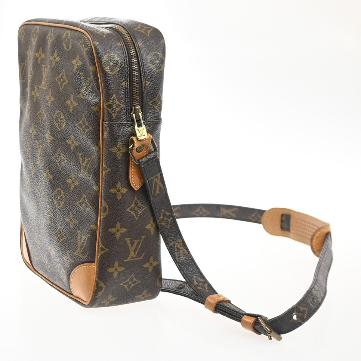 LOUIS VUITTON Logo Danube MM Shoulder Bag Monogram Leather Brown M45264 86SA147