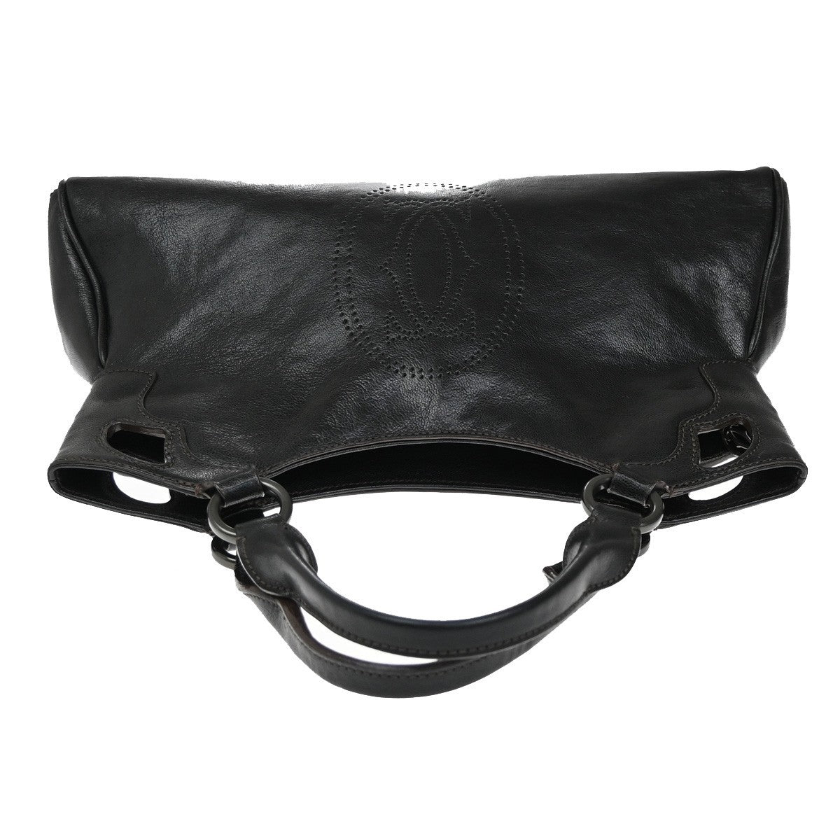 CARTIER Logo Marcello Shoulder Hand Bag Leather Black France 31EF831