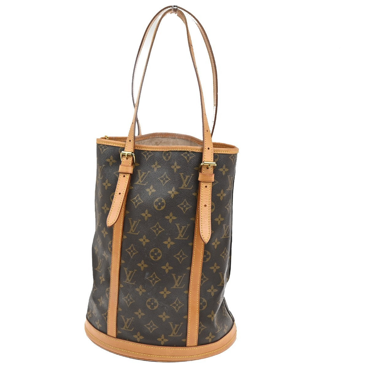 LOUIS VUITTON BUCKET GM Shoulder Tote Bag Monogram Leather Brown M42236 31AA101