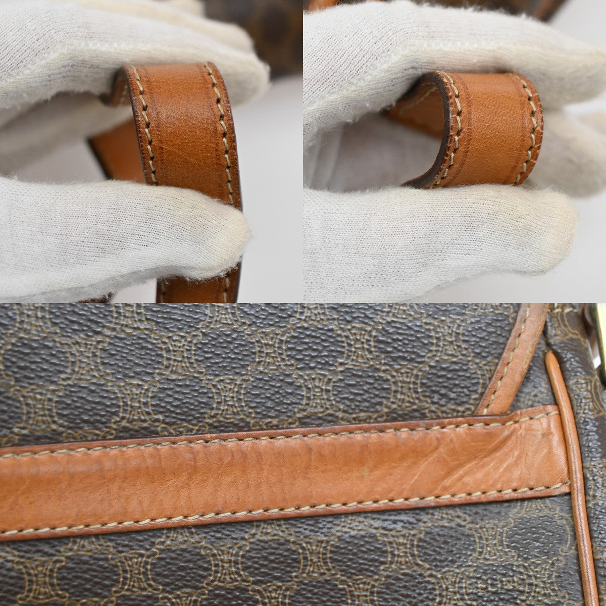 CELINE Logo Gancio Macadam Crossbody Shoulder Bag PVC Leather BN Italy 30DA241