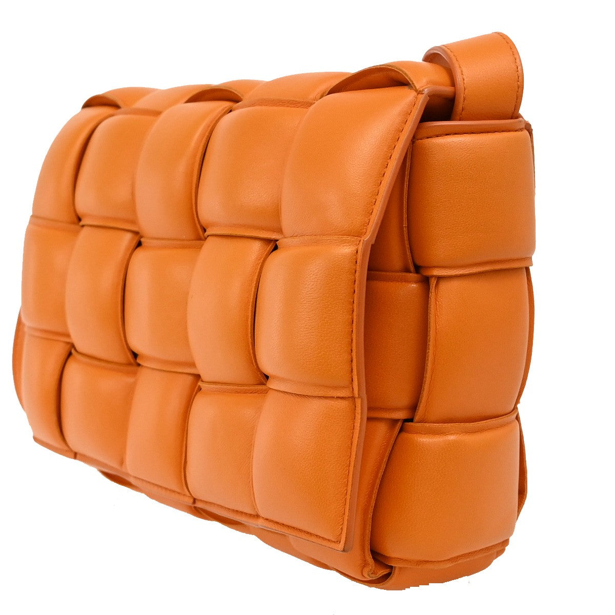 BOTTEGA VENETA Maxy Intrecciato Cassette Shoulder Bag Leather Orange 40RL267