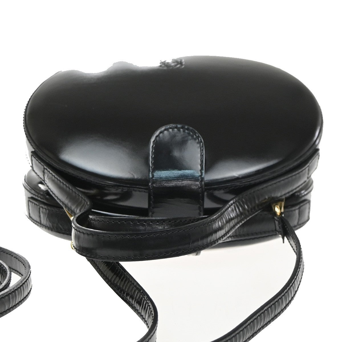 LOEWE Logo Anagram 2way Shoulder Hand Bag Patent Leather Black GHW Spain 76MA560