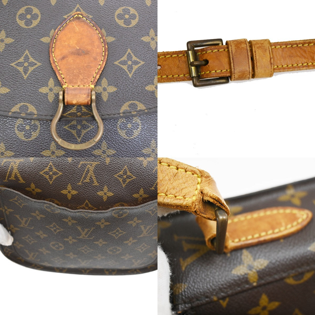 LOUIS VUITTON Saint Cloud GM Shoulder Bag Monogram Leather Brown M51242 65TA044