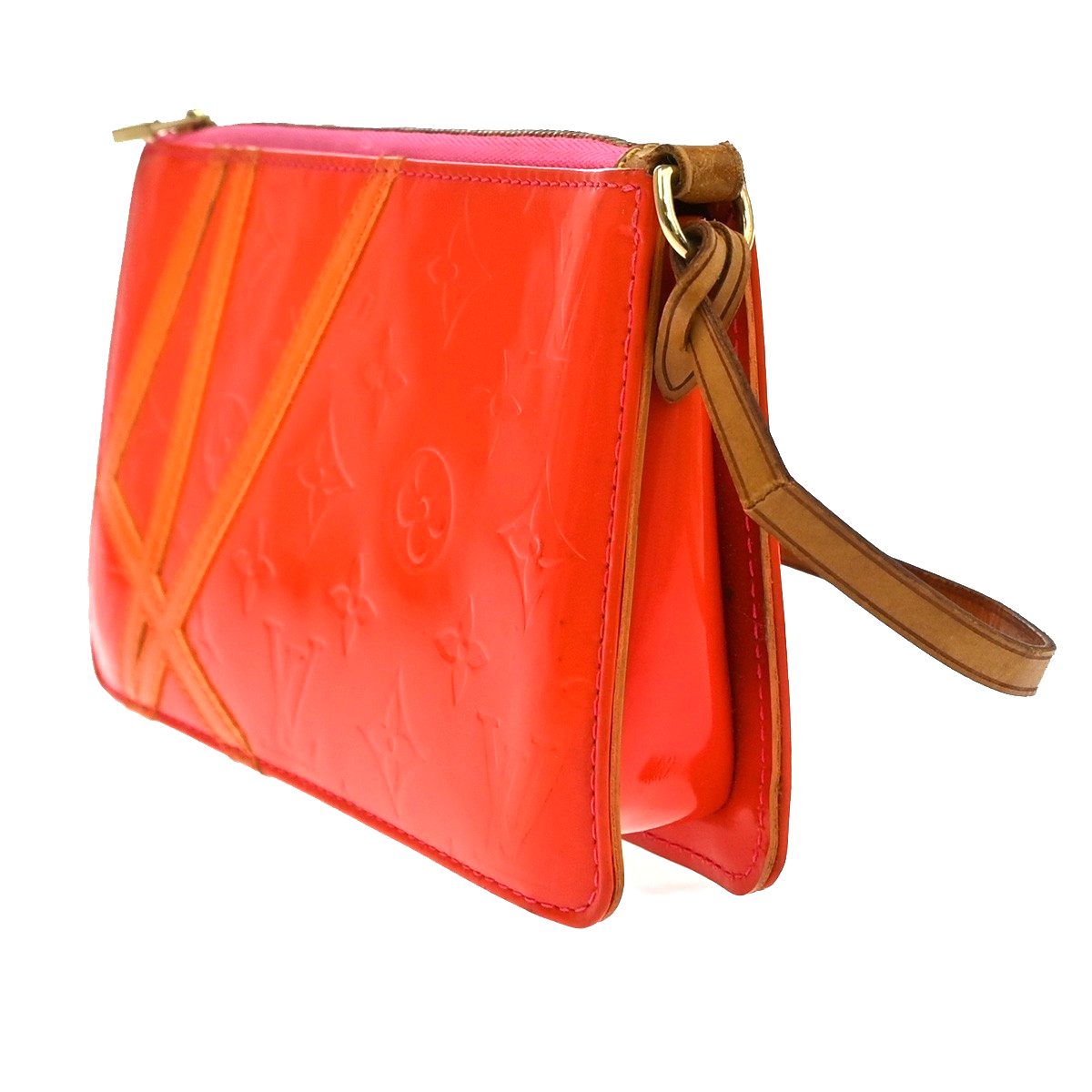 LOUIS VUITTON Lexington Hand Bag Monogram Vernis Fluo Orange M91906 62YJ200