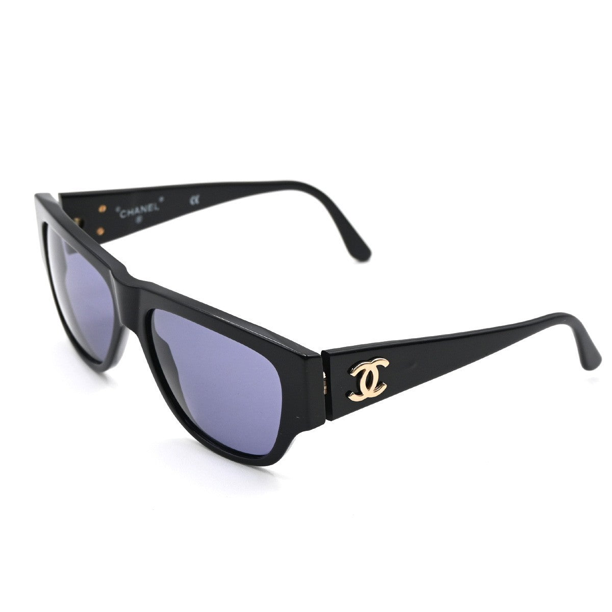CHANEL CC Logo Sunglasses Eye Wear Metal Plastic Black Italy 04153 67RL635
