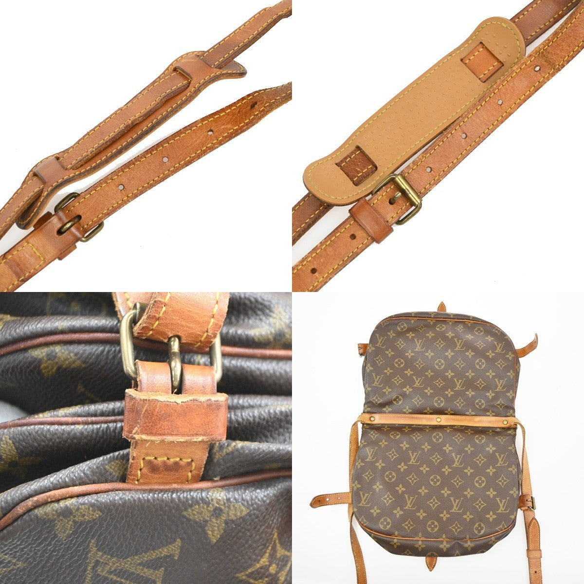 LOUIS VUITTON Logo Saumur 30 Shoulder Bag Monogram Leather Brown M42256 39PA062