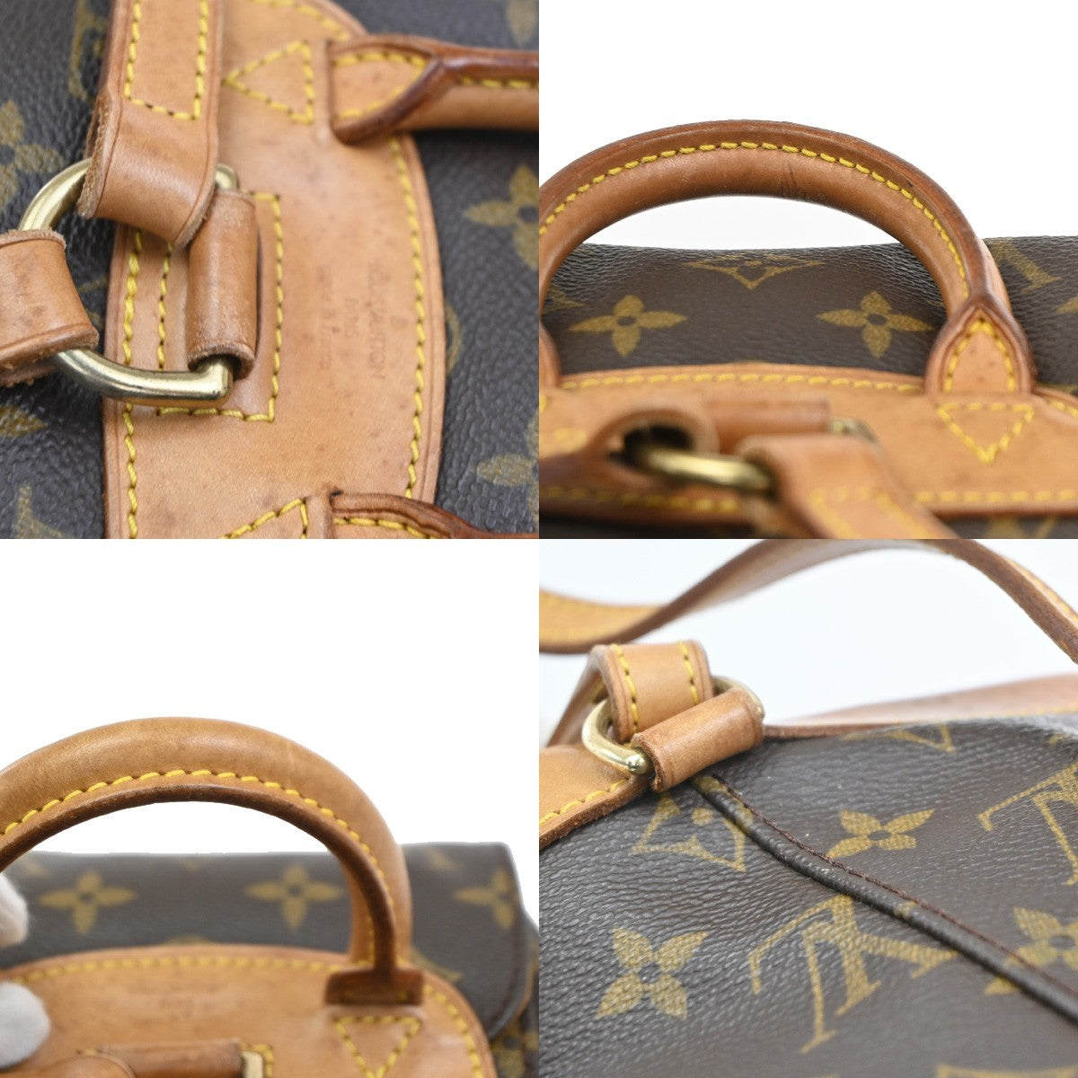 LOUIS VUITTON Mini Montsouris Backpack Bag Monogram Leather Brown M51137 43PA131