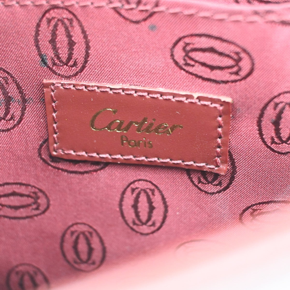 CARTIER 2C Logo Shoulder Crossbody Bag Leather Red GHW France 35YJ122