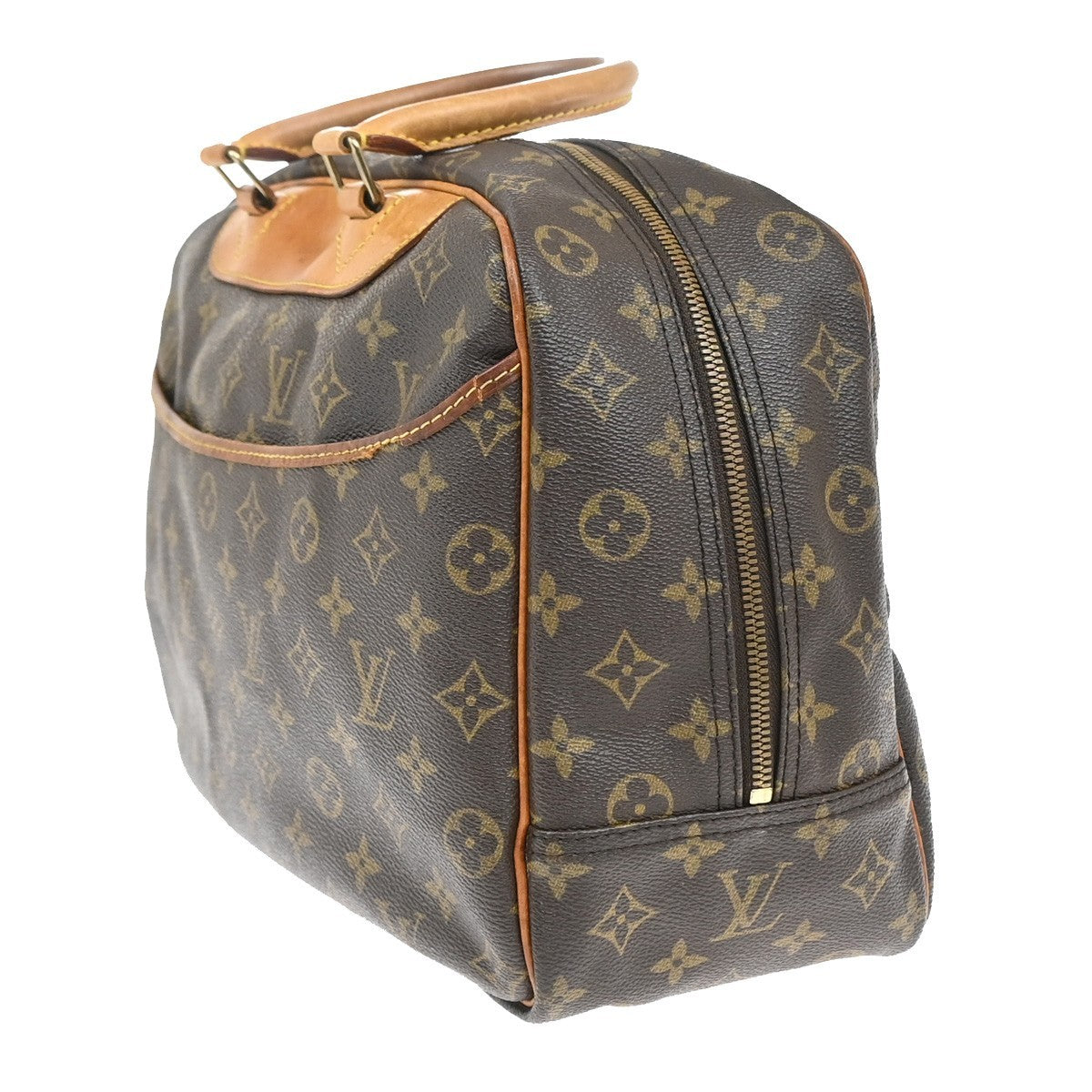 LOUIS VUITTON LV Logo Deauville Hand Bag Monogram Leather Brown M47270 34AA104