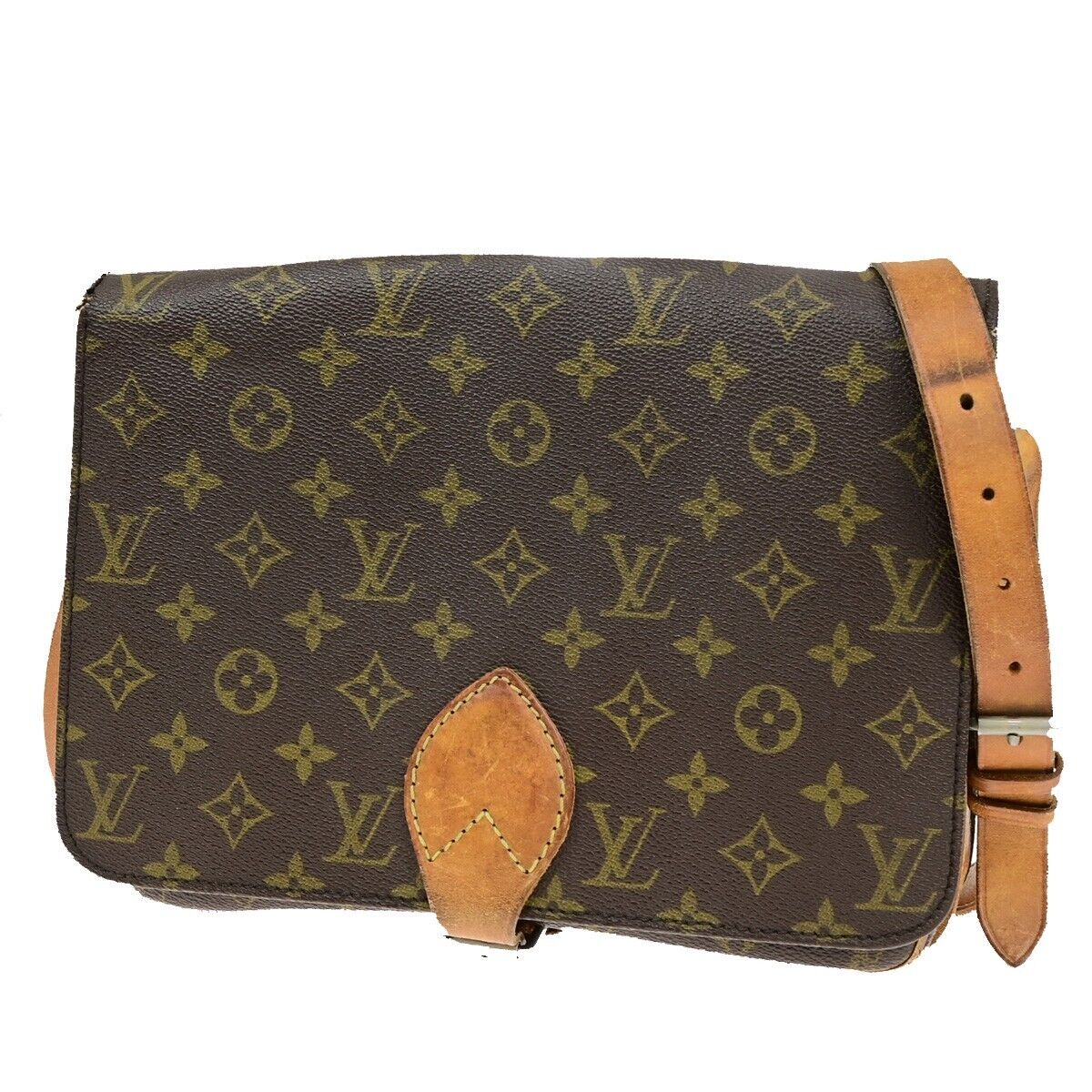 LOUIS VUITTON Cartouchiere GM Shoulder Bag Monogram Leather Brown M51252 60EE004