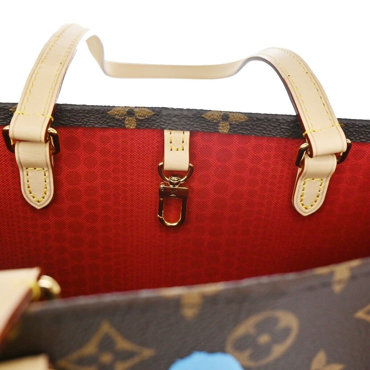 LOUIS VUITTON LV × YK OnTheGo MM Hand Bag Monogram 3D Dots Brown M46379...