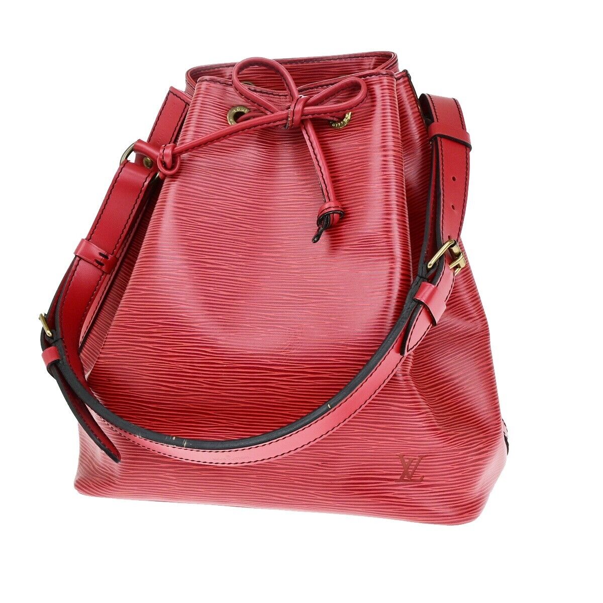 LOUIS VUITTON Petit Noe Drawstring Shoulder Bag Epi Leather Red M44107 87EB404